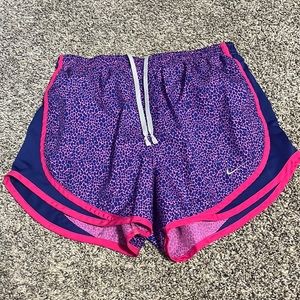 EUC pink and blue animal print Nike shorts lined